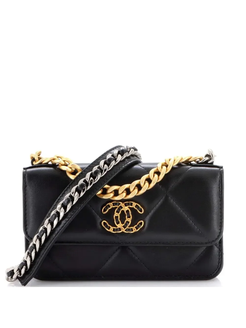 Chanel 19 Flap Phone Holder With Chain #242423C42B